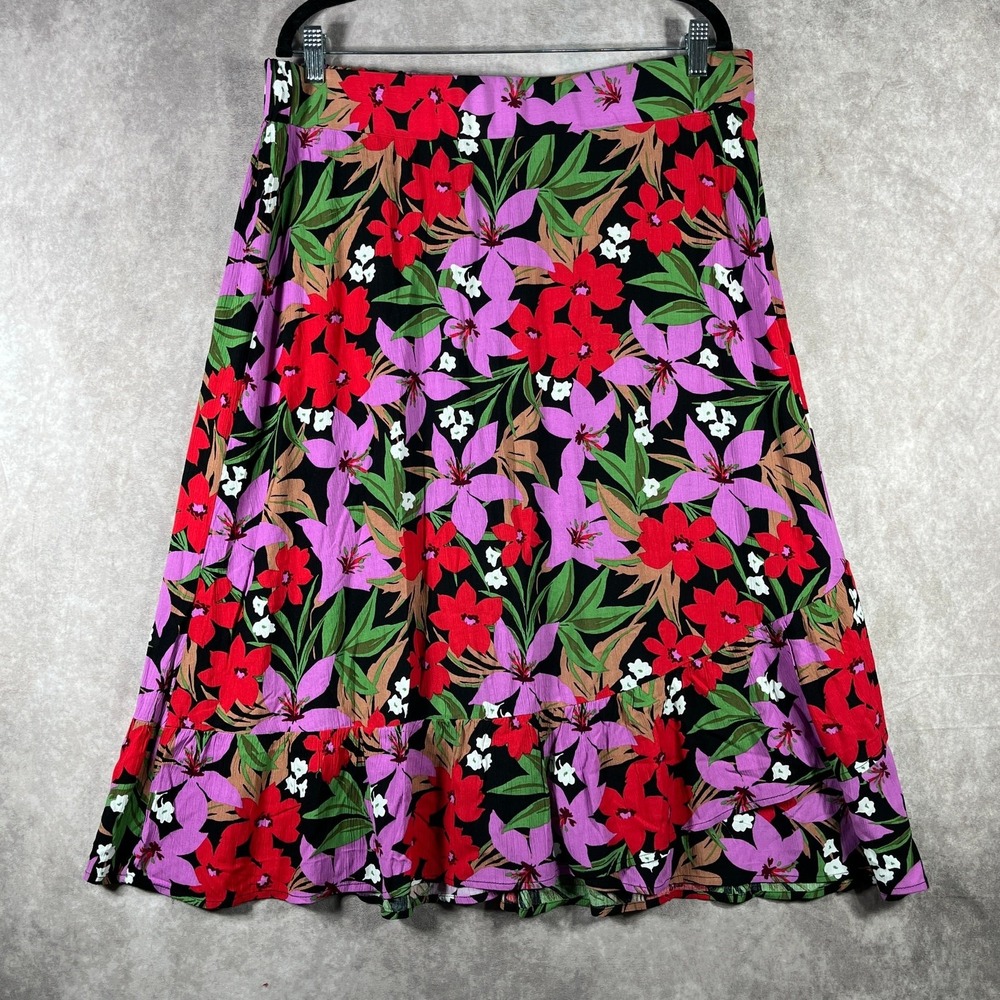 Robert Louis Skirt Womens XL Multicolor Floral Cottagecore Boho Feminine NEW